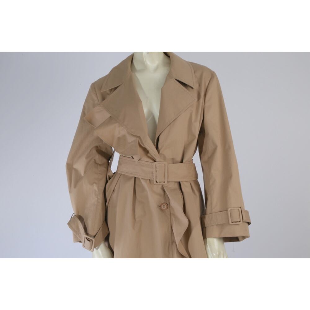 Stella McCartney Beige Cotton Long Belted Trench Winter Coat Womens Size 46 - Picture 13 of 16